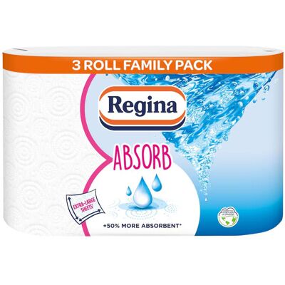 Regina XXL Absorb Kitchen Roll, 2-Ply, 3 Rolls Regina XXL Absorb Kitchen Roll, 2-Ply, 3 Rolls