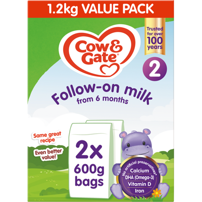 Cow & Gate Follow On Milk 6+ Months 2 x 600g Cow & Gate Follow On Milk 6+ Months 2 x 600g
