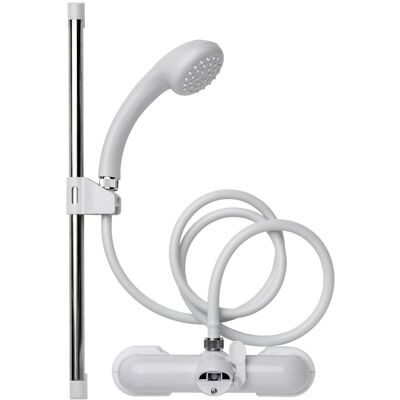 Croydex 3 Piece Bathroom Shower Set - White & Chrome Croydex 3 Piece Bathroom Shower Set - White & Chrome