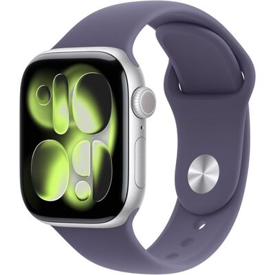 Apple Watch Series 11 GPS 46mm Silver Aluminium Case with Purple Fog Sport Band - M/L Apple Watch Series 11 GPS 46mm Silver Aluminium Case with Purple Fog Sport Band - M/L