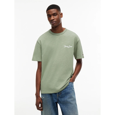 Tommy Hilfiger Jeans Back Graphic Textured Relaxed T-Shirt - Spring Olive Tommy Hilfiger Jeans Back Graphic Textured Relaxed T-Shirt - Spring Olive