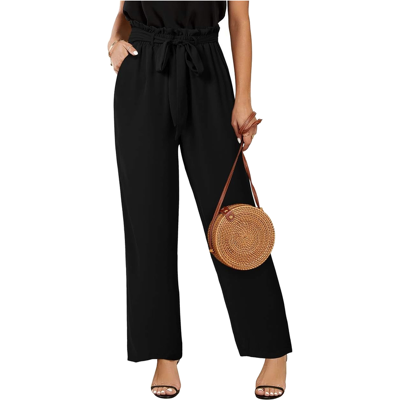Women's High Waisted Leopard Print Palazzo Pants Belted Wide Leg Long Trousers with Pockets (black, XXL) Women's High Waisted Leopard Print Palazzo Pants Belted Wide Leg Long Trousers with Pockets (black, XXL)