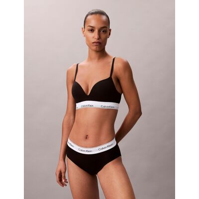 Calvin Klein Icon Cotton Modal Push-Up Plunge Bra - Black Calvin Klein Icon Cotton Modal Push-Up Plunge Bra - Black
