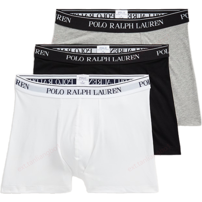 Ralph Lauren Stretch Cotton Boxer Brief 3-Pack - White/Polo Black/Andover Heather Ralph Lauren Stretch Cotton Boxer Brief 3-Pack - White/Polo Black/Andover Heather