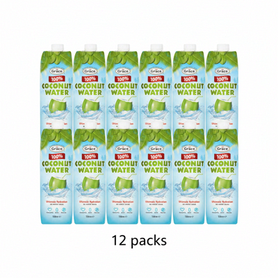 GRACE 100% Coconut Water Hydration Drink 1L Cartons Multipack (Pack of 12) GRACE 100% Coconut Water Hydration Drink 1L Cartons Multipack (Pack of 12)