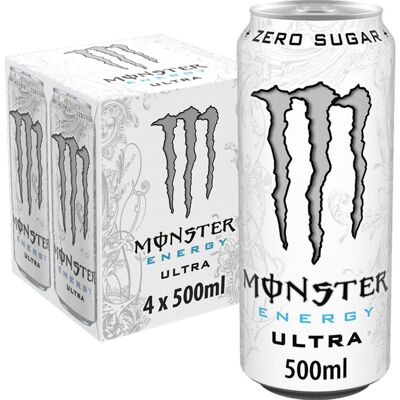 Monster - Ultra Energy - 4 x 500ml - Pack of 6 - Energy drink Monster - Ultra Energy - 4 x 500ml - Pack of 6 - Energy drink
