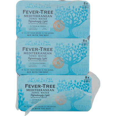 Fever-Tree Refreshingly Light Mediterranean Tonic Water 8x150ml Fever-Tree Refreshingly Light Mediterranean Tonic Water 8x150ml