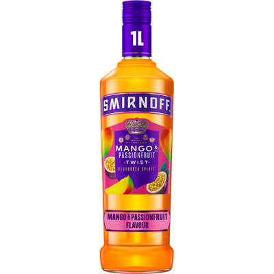 Smirnoff Mango & Passionfruit Twist Vodka Based Flavoured Spirit Drink 35%Vol 1L Smirnoff Mango & Passionfruit Twist Vodka Based Flavoured Spirit Drink 35%Vol 1L