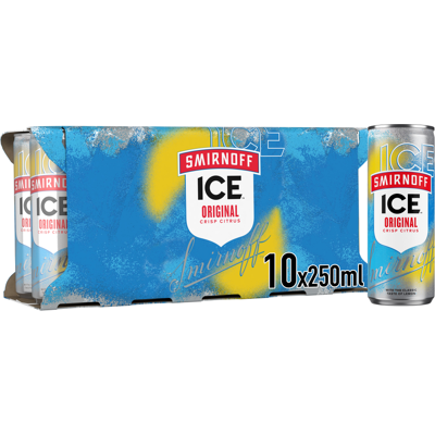 Smirnoff Ice Original 4% ABV Ready To Drink 10x250ml Cans Smirnoff Ice Original 4% ABV Ready To Drink 10x250ml Cans