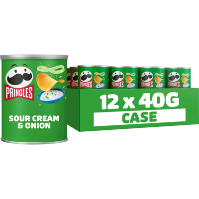 Pringles Sour Cream Onion Crisps - 12x40g Pringles Sour Cream Onion Crisps - 12x40g
