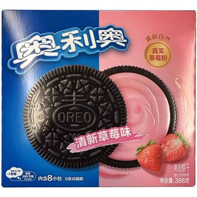 Oreo Sandwich Cookies Strawberry Fresh Flavor Family Pack 388g Oreo Sandwich Cookies Strawberry Fresh Flavor Family Pack 388g