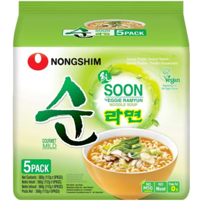 Nongshim Soon Veggie Ramyun Pack of 30 - Vegetarian Nongshim Soon Veggie Ramyun Pack of 30 - Vegetarian
