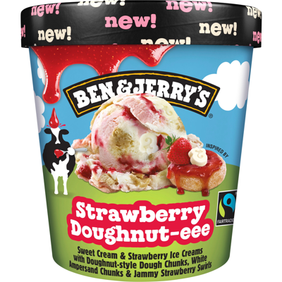 Ben & Jerry's Strawberry Doughnut-eee Ice Cream Tub 465ml Ben & Jerry's Strawberry Doughnut-eee Ice Cream Tub 465ml