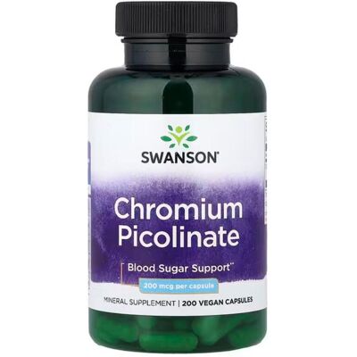 Swanson Chromium Picolinate - 200mcg - 200 Capsules Swanson Chromium Picolinate - 200mcg - 200 Capsules