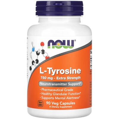 Now Foods L-Tyrosine - 750mg - Vegan Capsules Now Foods L-Tyrosine - 750mg - Vegan Capsules