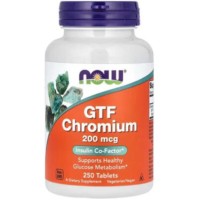 Now Foods GTF Chromium - 200mcg - 250 Tabs - Dietary Supplement Now Foods GTF Chromium - 200mcg - 250 Tabs - Dietary Supplement