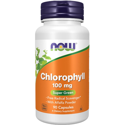 NOW Foods Chlorophyll 100mg - 90 Veggie Capsules - Dietary Supplement NOW Foods Chlorophyll 100mg - 90 Veggie Capsules - Dietary Supplement