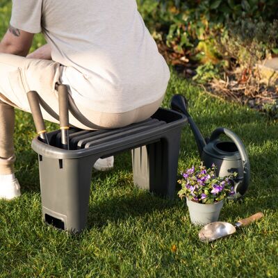 Strata Padded Garden Kneeler, Seat & Tool Storage Grey Strata Padded Garden Kneeler, Seat & Tool Storage Grey