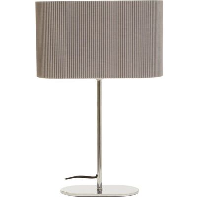 Interiors by Premier Table Lamp Lilian Ribbed Shade Grey/Silver H:41cm Interiors by Premier Table Lamp Lilian Ribbed Shade Grey/Silver H:41cm