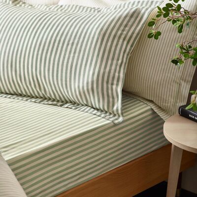 Heiden Striped Cotton Fitted Sheet - Bedding Heiden Striped Cotton Fitted Sheet - Bedding