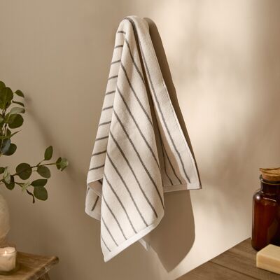 Yard Hand Towel Hebden Narrow Stripe Mole 50x100cm Yard Hand Towel Hebden Narrow Stripe Mole 50x100cm