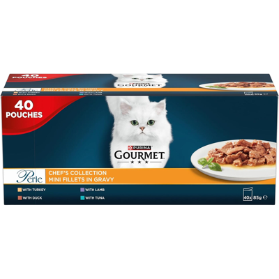 Purina Gourmet Perle Cat Food Chef's Collection - Mixed Flavors - 40 x 85g Purina Gourmet Perle Cat Food Chef's Collection - Mixed Flavors - 40 x 85g