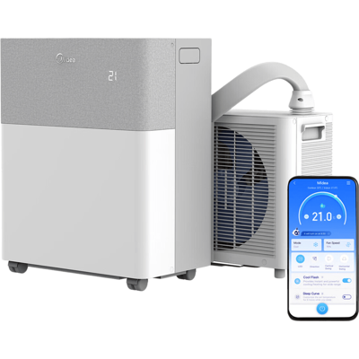 Midea 4-in-1 Portasplit Split-System Air Conditioner with Heat Pump, 12000BTU, 3.5kW, A++/A+ Energy Rating, Cooling, Heating, Dehumidifying & Fan, 39dB(A) Silent Mode, Smart WiFi Control, Easy Set-up Midea 4-in-1 Portasplit Split-System Air Conditioner with Heat Pump, 12000BTU, 3.5kW, A++/A+ Energy Rating, Cooling, Heating, Dehumidifying & Fan, 39dB(A) Silent Mode, Smart WiFi Control, Easy Set-up