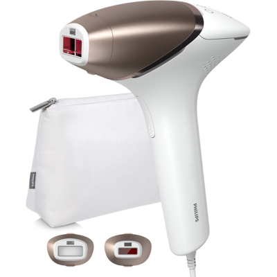 Philips Lumea 8000 IPL Hair Removal Device, SmartSkin Sensor, 2 Intelligent Attachments for Body & Face, App Connectivity, Corded Use, Rose Gold, BRI945/00 Philips Lumea 8000 IPL Hair Removal Device, SmartSkin Sensor, 2 Intelligent Attachments for Body & Face, App Connectivity, Corded Use, Rose Gold, BRI945/00