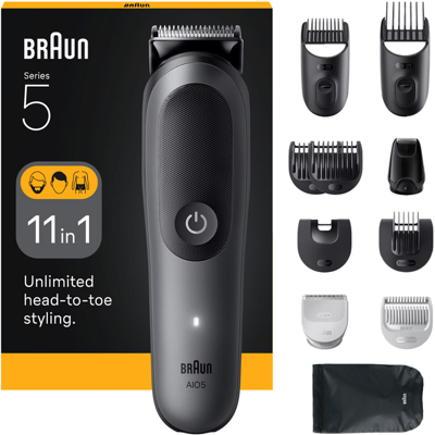 Braun All-in-One Kit Series 5, 11-in-1 Grooming, Sharp Blade, Body Trim, AIO5560, Grey Braun All-in-One Kit Series 5, 11-in-1 Grooming, Sharp Blade, Body Trim, AIO5560, Grey