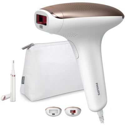 Philips Lumea 7000 IPL Hair Removal Device, 5 Intensities, 2 Attachments for Body & Face, App Connectivity, Corded Use, with Pen Trimmer, Rose Gold, BRI921/00 Philips Lumea 7000 IPL Hair Removal Device, 5 Intensities, 2 Attachments for Body & Face, App Connectivity, Corded Use, with Pen Trimmer, Rose Gold, BRI921/00