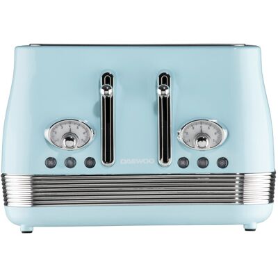 Daewoo Denver Sky Blue 4 Slice Toaster - Stylish Design With Browning Gauge Daewoo Denver Sky Blue 4 Slice Toaster - Stylish Design With Browning Gauge
