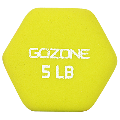 GoZone 5LB NEOPRENE HEX DUMBBELLS Basics Neoprene Dumbbell Hand Weights for Exercise and Muscle Toning,comfort Hand Grip GoZone 5LB NEOPRENE HEX DUMBBELLS Basics Neoprene Dumbbell Hand Weights for Exercise and Muscle Toning,comfort Hand Grip