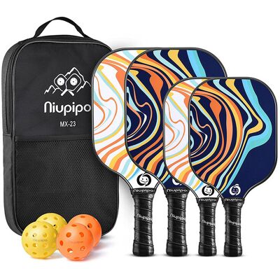 NIUPIPO Pickleball Paddles Set of 4 (2 Adult Paddles + 2 Kids Paddles) – Fiberglass Material, Polypropylene Honeycomb Core, USAPA Certified, Comfortable Grip, Perfect for Family Use, MX-23 NIUPIPO Pickleball Paddles Set of 4 (2 Adult Paddles + 2 Kids Paddles) – Fiberglass Material, Polypropylene Honeycomb Core, USAPA Certified, Comfortable Grip, Perfect for Family Use, MX-23