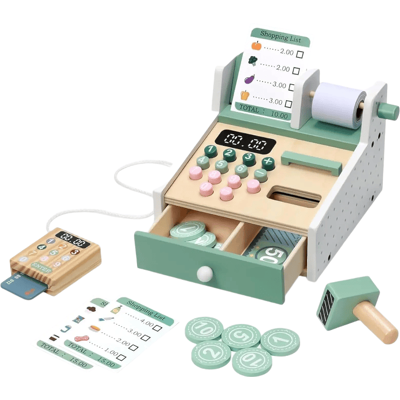 OSLINE Toy Cash Register for Kids, Green, Set of 1 OSLINE Toy Cash Register for Kids, Green, Set of 1
