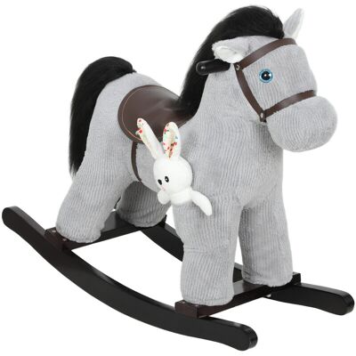 330-201V00GY AIYAPLAY Baby Rocking Horse, Plush Ride on Toy with Handle Grip, Sound and Toy, Toddler Animal Rocker for Kids Aged 2-5, Grey 330-201V00GY AIYAPLAY Baby Rocking Horse, Plush Ride on Toy with Handle Grip, Sound and Toy, Toddler Animal Rocker for Kids Aged 2-5, Grey