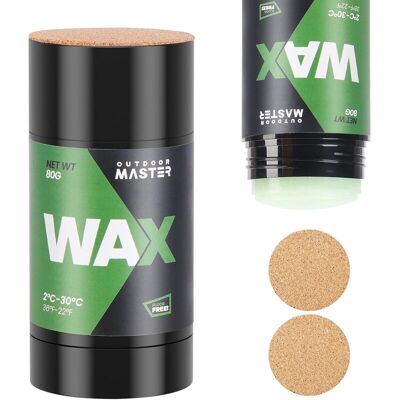OutdoorMaster Update Rub-on Ski Snowboard Wax, Universal Portable Cross 80g OutdoorMaster Update Rub-on Ski Snowboard Wax, Universal Portable Cross 80g