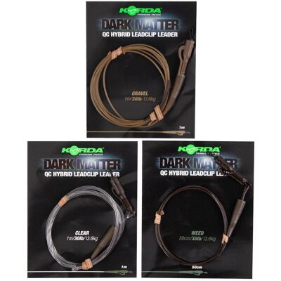 Korda - Dark Matter Leader QC Hybrid Clip - 30lb - 1m - Leader Korda - Dark Matter Leader QC Hybrid Clip - 30lb - 1m - Leader