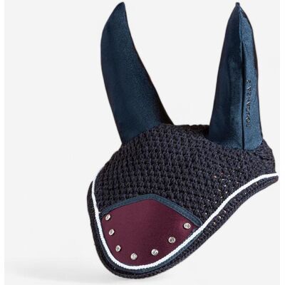 FOUGANZA Horse Riding Ear Net - Burgundy Rhinestones FS unisex FOUGANZA Horse Riding Ear Net - Burgundy Rhinestones FS unisex