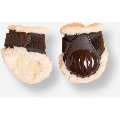 Fouganza Horse Riding Synthetic Sheepskin Fetlock Boots - Brown Fouganza Horse Riding Synthetic Sheepskin Fetlock Boots - Brown