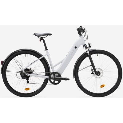 ROCKRIDER Low Frame Electric Hybrid Bike - E-actv 100 - Pearl Grey L/XL unisex ROCKRIDER Low Frame Electric Hybrid Bike - E-actv 100 - Pearl Grey L/XL unisex
