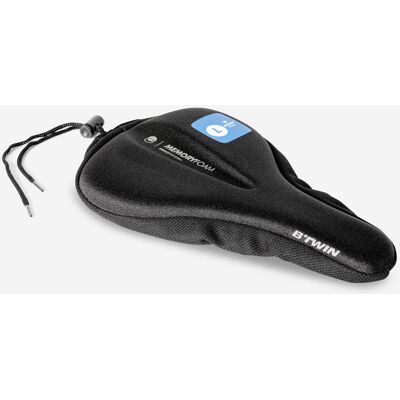 Decathlon 500 Saddle Cover Memoryfoam - Size L - Black One Size unisex Decathlon 500 Saddle Cover Memoryfoam - Size L - Black One Size unisex