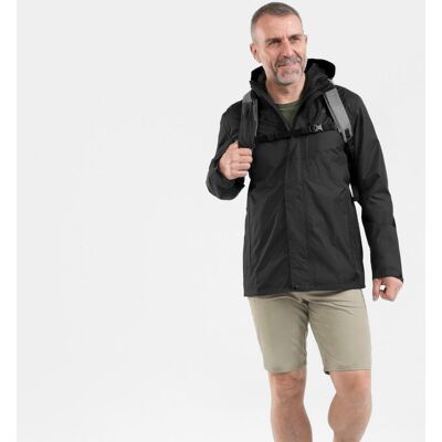 QUECHUA Men’s Waterproof Hiking Jacket - Nh500 - Black XL male QUECHUA Men’s Waterproof Hiking Jacket - Nh500 - Black XL male