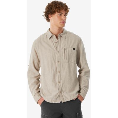 QUECHUA Men’s Long-sleeved Hiking Shirt Nh500 - Beige 2XL male QUECHUA Men’s Long-sleeved Hiking Shirt Nh500 - Beige 2XL male
