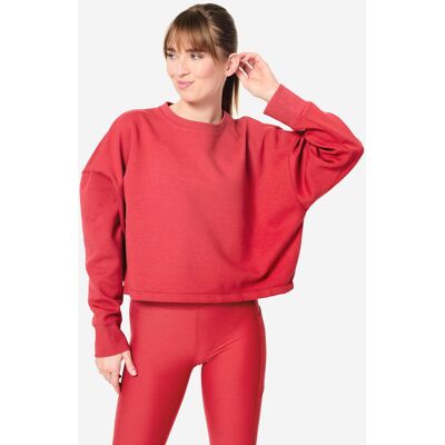 Domyos Women's Stretchy & Comfortable Cropped Fitness Sweatshirt - Ruby Red UK 16-18 unisex Domyos Women's Stretchy & Comfortable Cropped Fitness Sweatshirt - Ruby Red UK 16-18 unisex