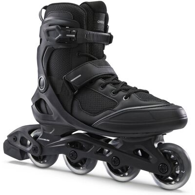 Oxelo Fit100 Inline Skates - Black/Silver - Inline Skates Oxelo Fit100 Inline Skates - Black/Silver - Inline Skates