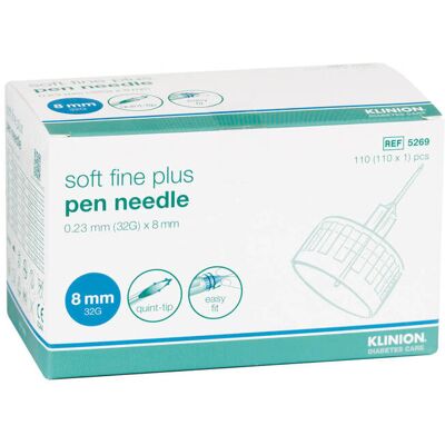 Klinion Soft Fine Plus Pen Needles 8MM 32G (110 pieces) Klinion Soft Fine Plus Pen Needles 8MM 32G (110 pieces)