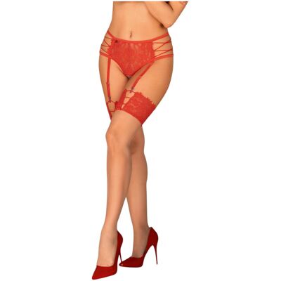 Obsessive - Lace Stockings (Red-Natural) - L/XL Obsessive - Lace Stockings (Red-Natural) - L/XL