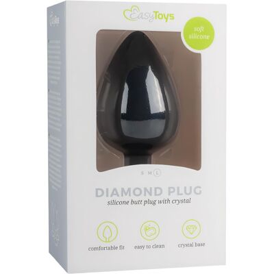 EasyToys Black Diamond Jewelry Anal Plug - Large - Anal Plug EasyToys Black Diamond Jewelry Anal Plug - Large - Anal Plug