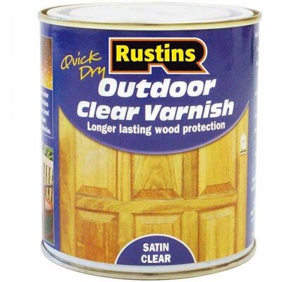 Rustins Rustins EAVS500 Quick Drying Outdoor Clear Varnish Satin 500ml - Varnish Rustins Rustins EAVS500 Quick Drying Outdoor Clear Varnish Satin 500ml - Varnish