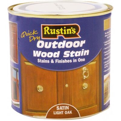 Rustins - Quick Dry Exterior Stain - Oak - 500ml - Stain Rustins - Quick Dry Exterior Stain - Oak - 500ml - Stain